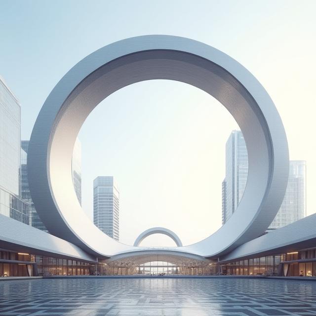 Architectural rendering of the Expo 2025 Ring structure.