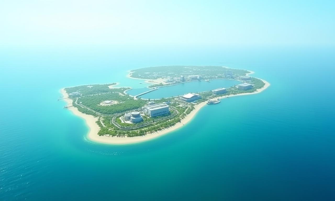 Aerial view of Yumeshima Island, venue of Expo 2025.